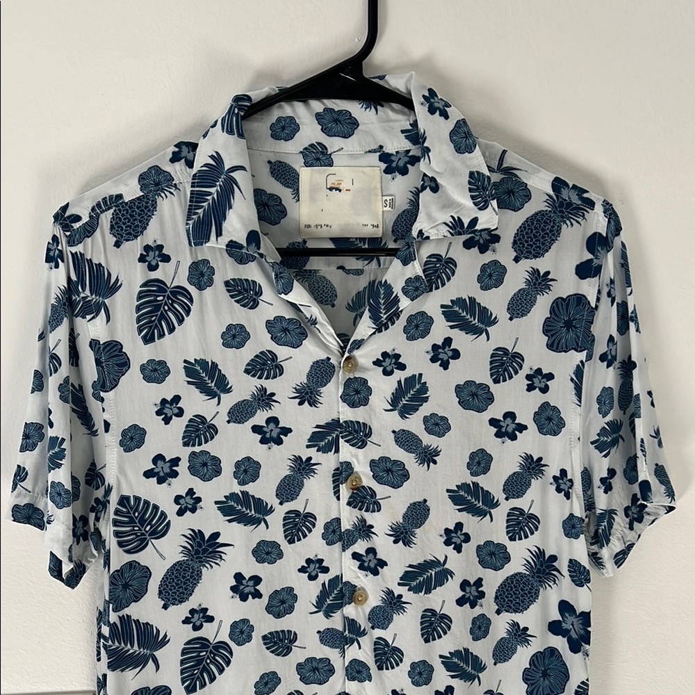Men's Blue Floral Shirt